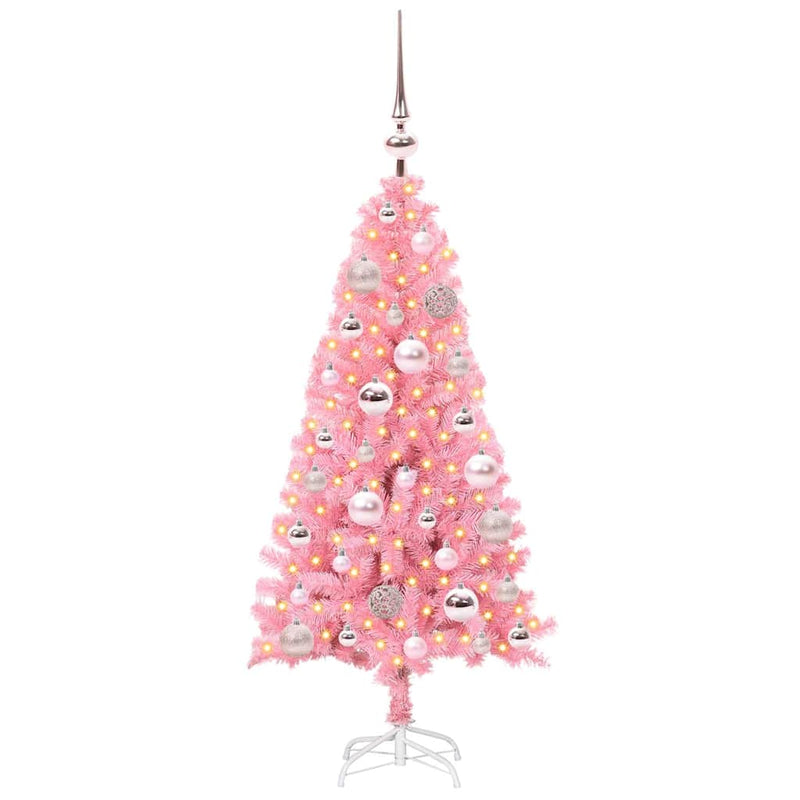 Load image into Gallery viewer, Vidaxl kerstboom met 150 led met standaard roze 120 cm pvc
