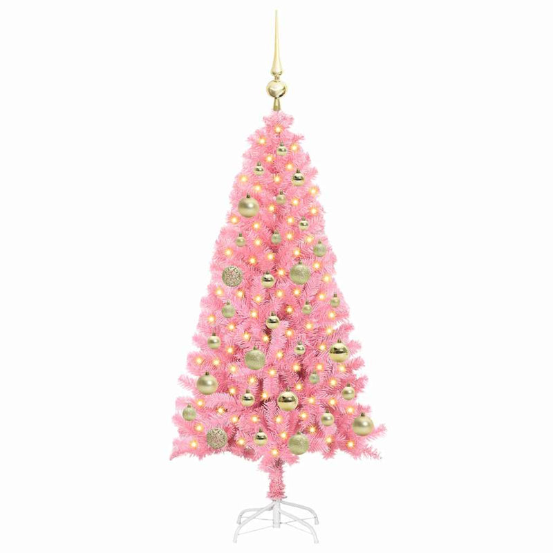 Load image into Gallery viewer, Vidaxl kerstboom met 150 led met standaard roze 120 cm pvc
