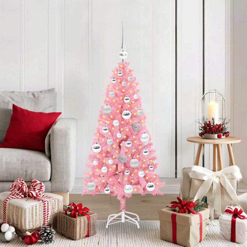 Load image into Gallery viewer, Vidaxl kerstboom met 150 led met standaard roze 120 cm pvc
