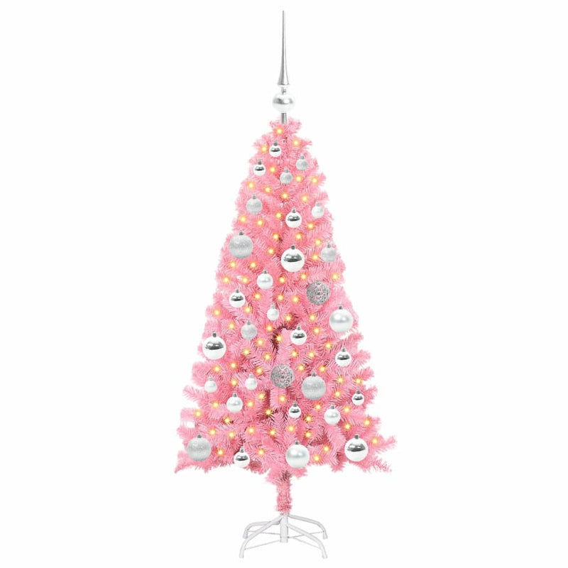 Load image into Gallery viewer, Vidaxl kerstboom met 150 led met standaard roze 120 cm pvc
