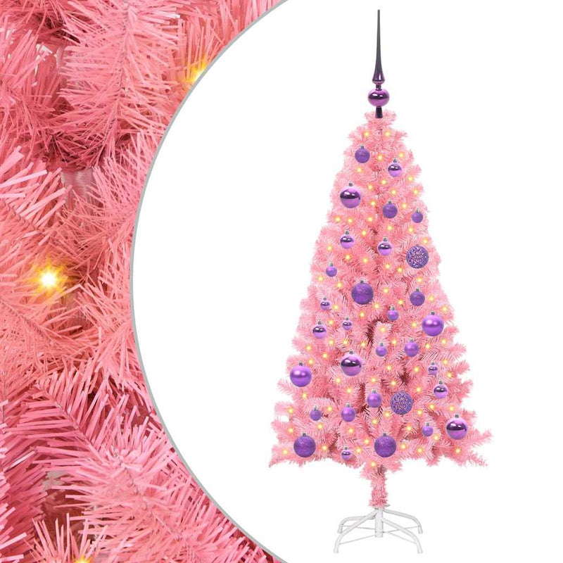Load image into Gallery viewer, Vidaxl kerstboom met 150 led met standaard roze 120 cm pvc
