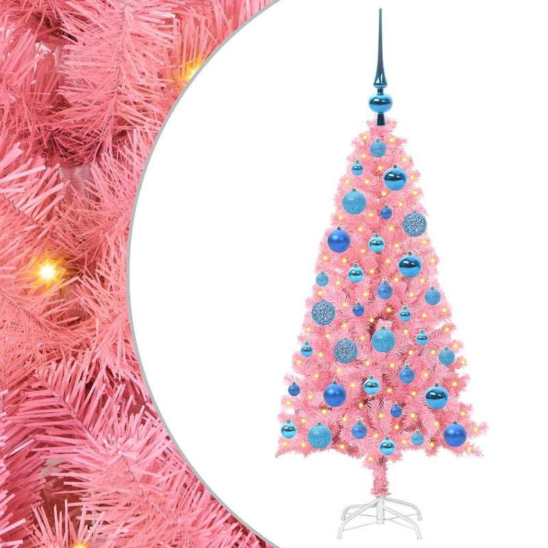 Load image into Gallery viewer, Vidaxl kerstboom met 150 led met standaard roze 120 cm pvc
