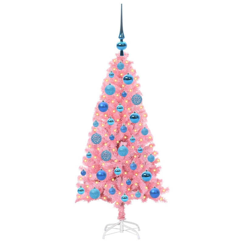 Load image into Gallery viewer, Vidaxl kerstboom met 150 led met standaard roze 120 cm pvc
