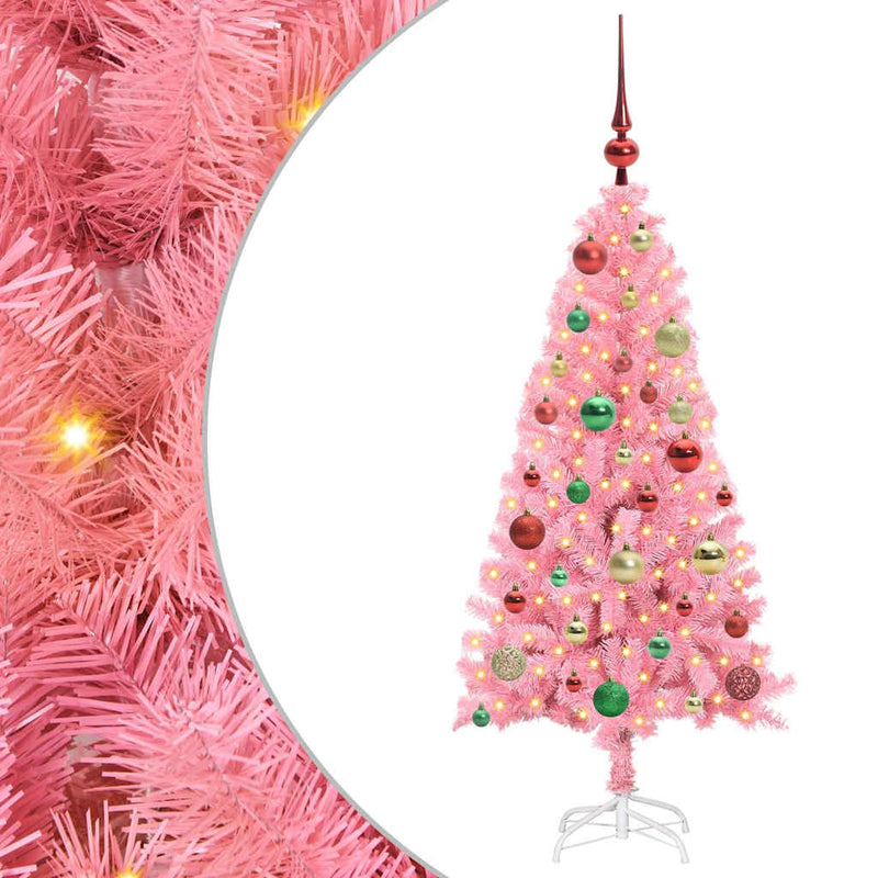 Load image into Gallery viewer, Vidaxl kerstboom met 150 led met standaard roze 120 cm pvc
