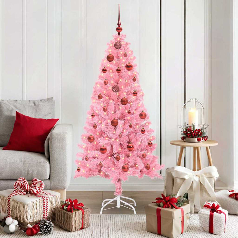 Load image into Gallery viewer, Vidaxl kerstboom met 150 led met standaard roze 150 cm pvc
