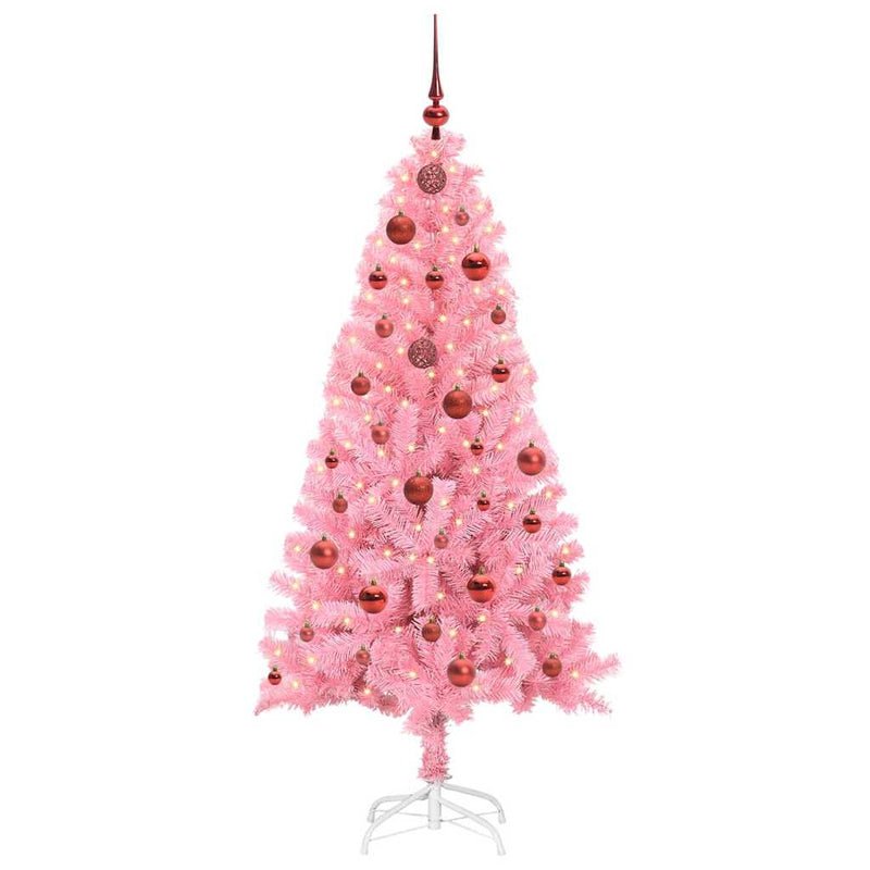 Load image into Gallery viewer, Vidaxl kerstboom met 150 led met standaard roze 150 cm pvc
