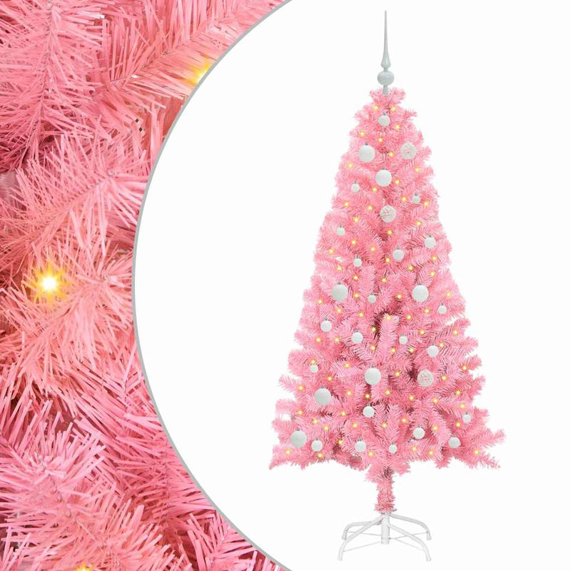 Load image into Gallery viewer, Vidaxl kerstboom met 150 led met standaard roze 150 cm pvc

