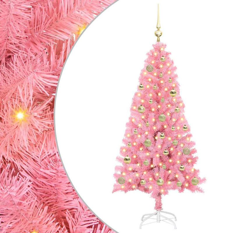 Load image into Gallery viewer, Vidaxl kerstboom met 150 led met standaard roze 150 cm pvc
