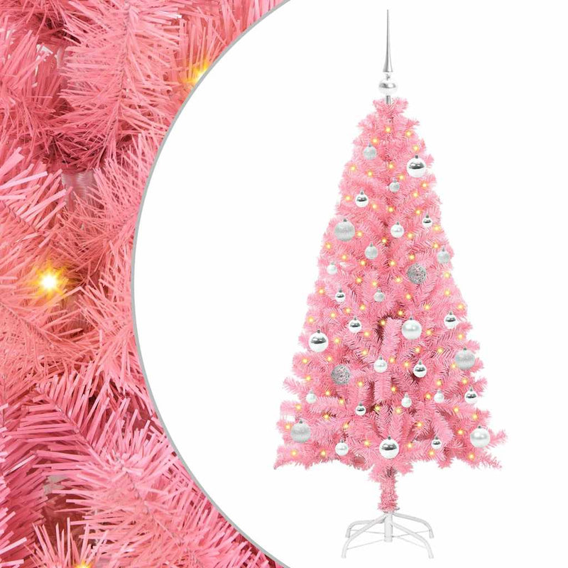 Load image into Gallery viewer, Vidaxl kerstboom met 150 led met standaard roze 150 cm pvc
