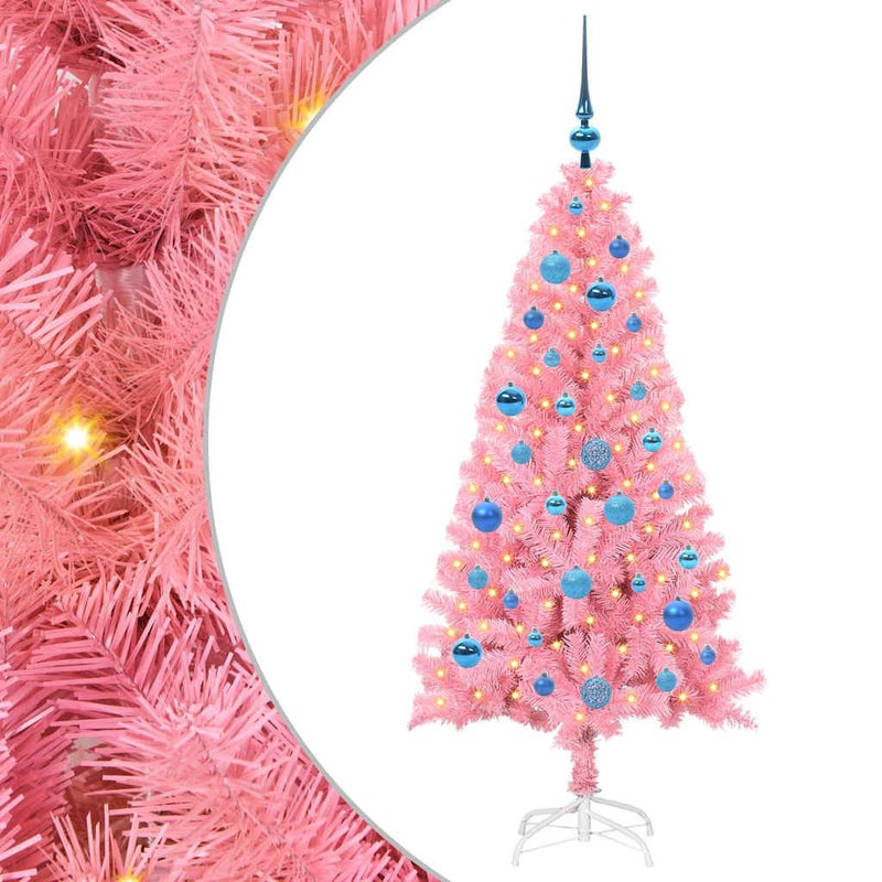 Load image into Gallery viewer, Vidaxl kerstboom met 150 led met standaard roze 150 cm pvc
