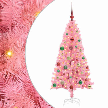 Vidaxl kerstboom met 150 led met standaard roze 150 cm pvc