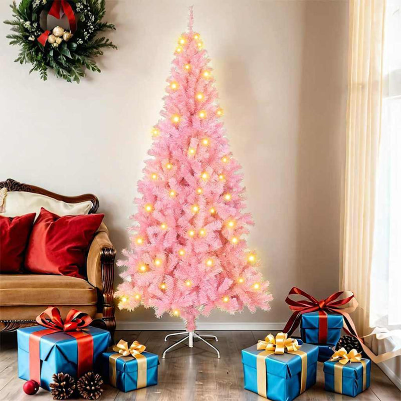 Load image into Gallery viewer, Vidaxl kerstboom met 300 led met standaard roze 180 cm pvc
