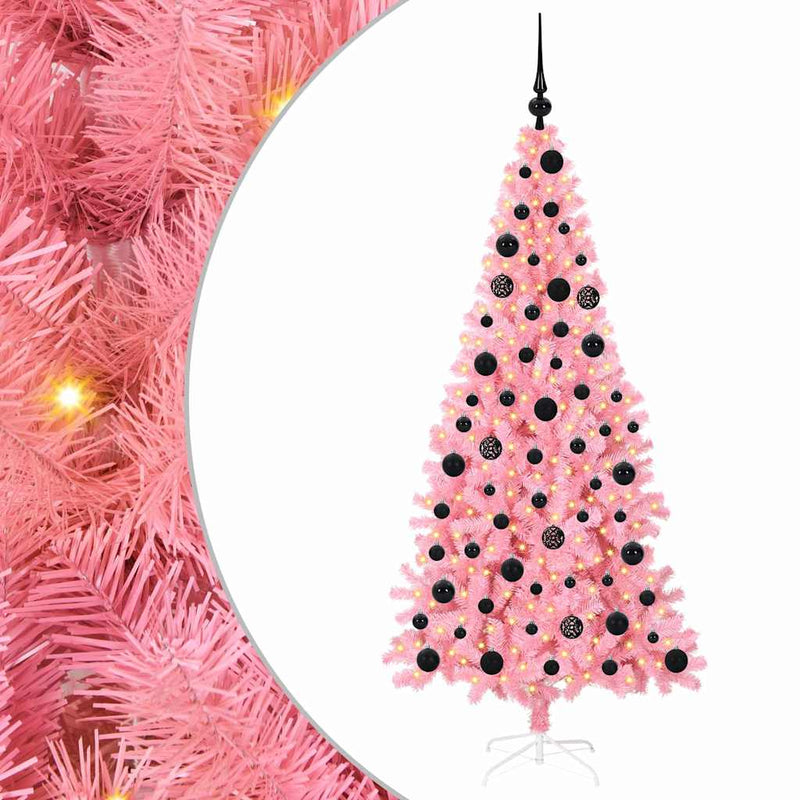 Load image into Gallery viewer, Vidaxl kerstboom met 300 led met standaard roze 180 cm pvc
