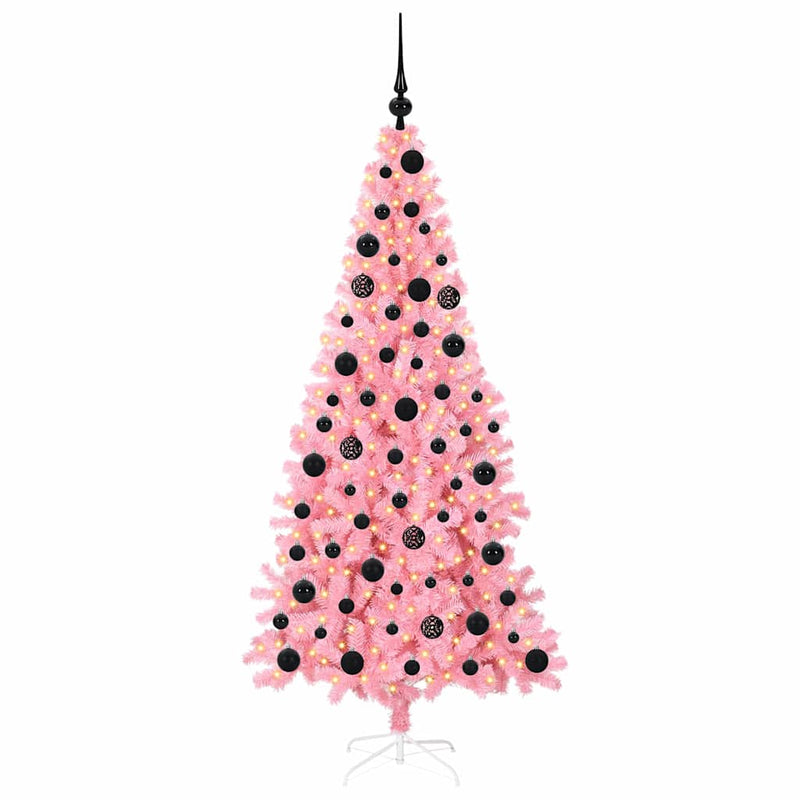 Load image into Gallery viewer, Vidaxl kerstboom met 300 led met standaard roze 180 cm pvc

