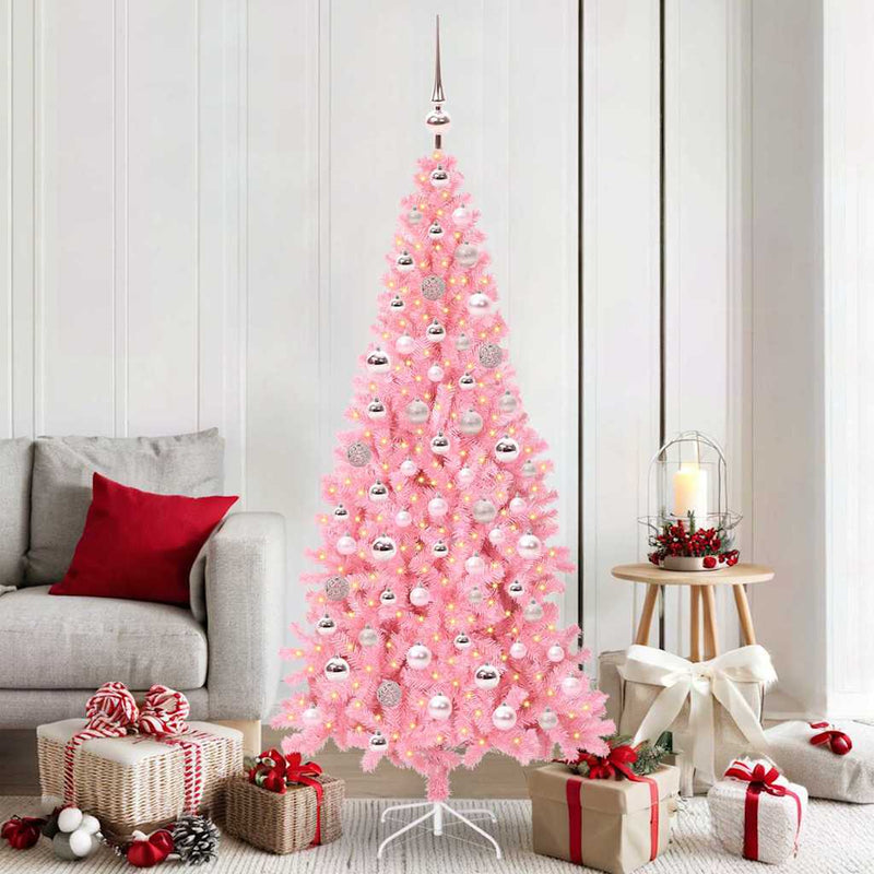 Load image into Gallery viewer, Vidaxl kerstboom met 300 led met standaard roze 180 cm pvc
