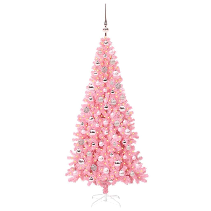 Load image into Gallery viewer, Vidaxl kerstboom met 300 led met standaard roze 180 cm pvc
