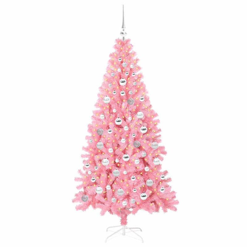 Load image into Gallery viewer, Vidaxl kerstboom met 300 led met standaard roze 180 cm pvc

