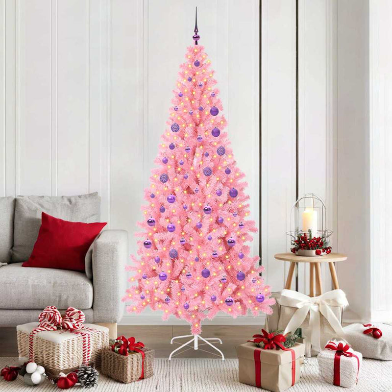 Load image into Gallery viewer, Vidaxl kerstboom met 300 led met standaard roze 180 cm pvc
