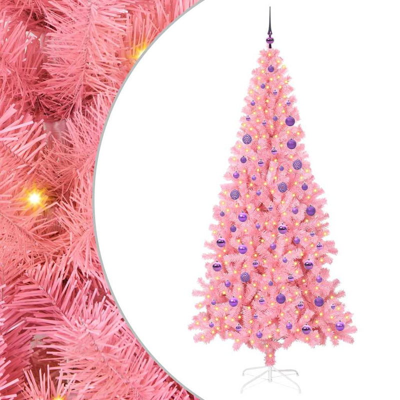 Load image into Gallery viewer, Vidaxl kerstboom met 300 led met standaard roze 180 cm pvc
