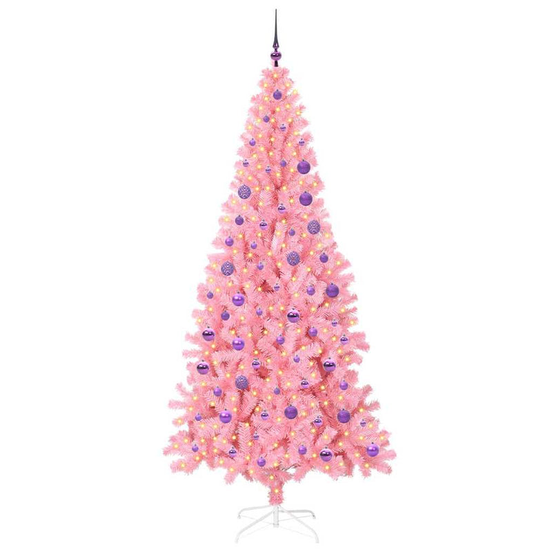 Load image into Gallery viewer, Vidaxl kerstboom met 300 led met standaard roze 180 cm pvc
