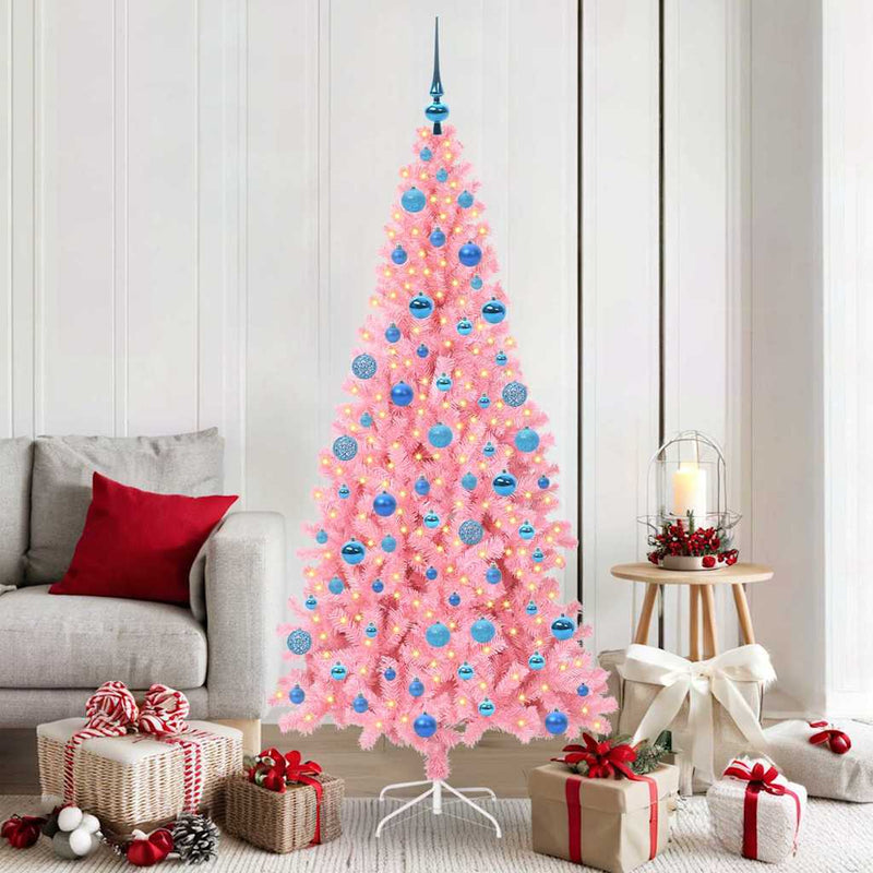 Load image into Gallery viewer, Vidaxl kerstboom met 300 led met standaard roze 180 cm pvc
