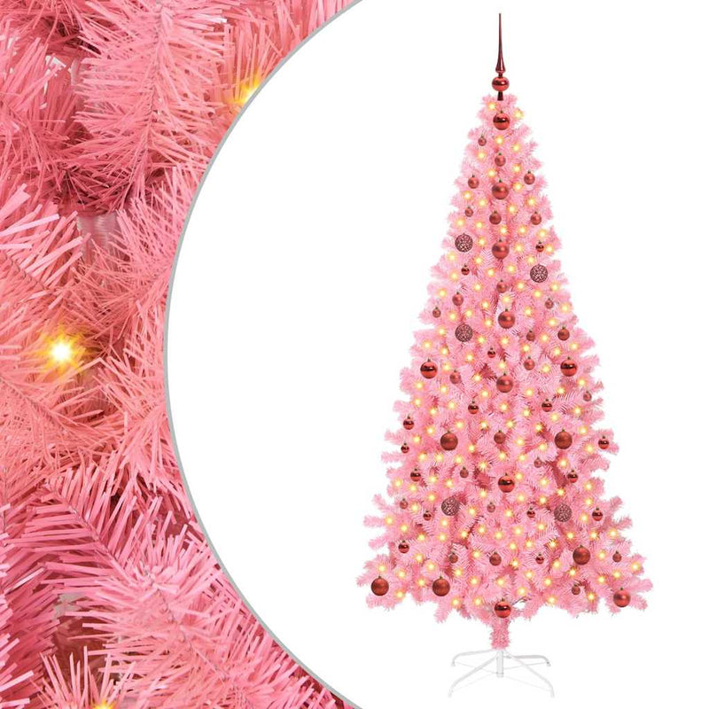 Load image into Gallery viewer, Vidaxl kerstboom met 300 led met standaard roze 210 cm pvc
