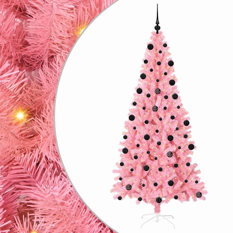 Load image into Gallery viewer, Vidaxl kerstboom met 300 led met standaard roze 210 cm pvc
