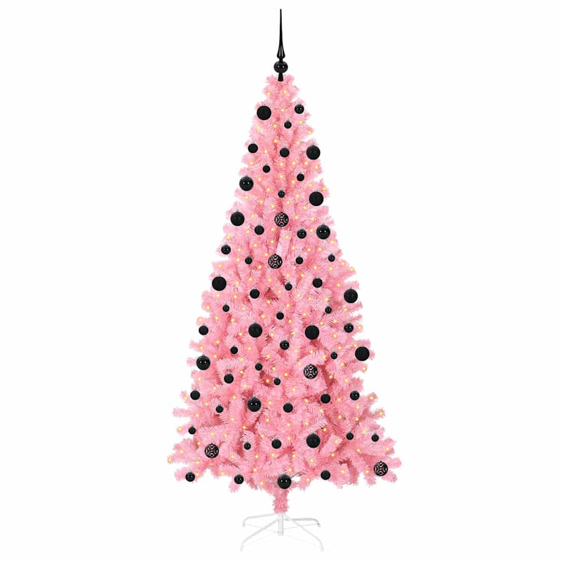 Load image into Gallery viewer, Vidaxl kerstboom met 300 led met standaard roze 210 cm pvc
