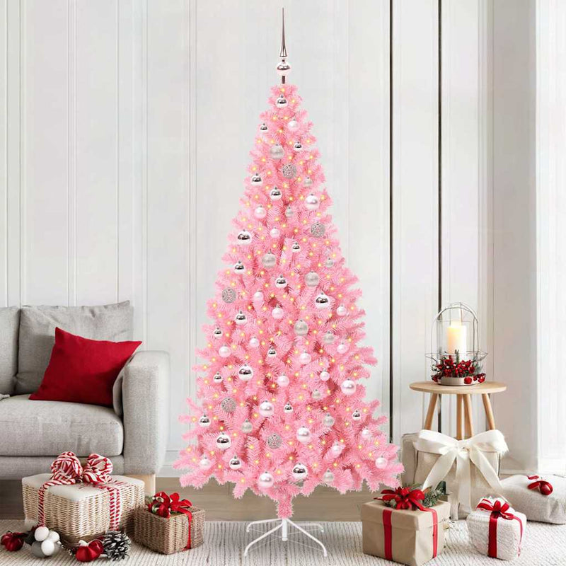 Load image into Gallery viewer, Vidaxl kerstboom met 300 led met standaard roze 210 cm pvc
