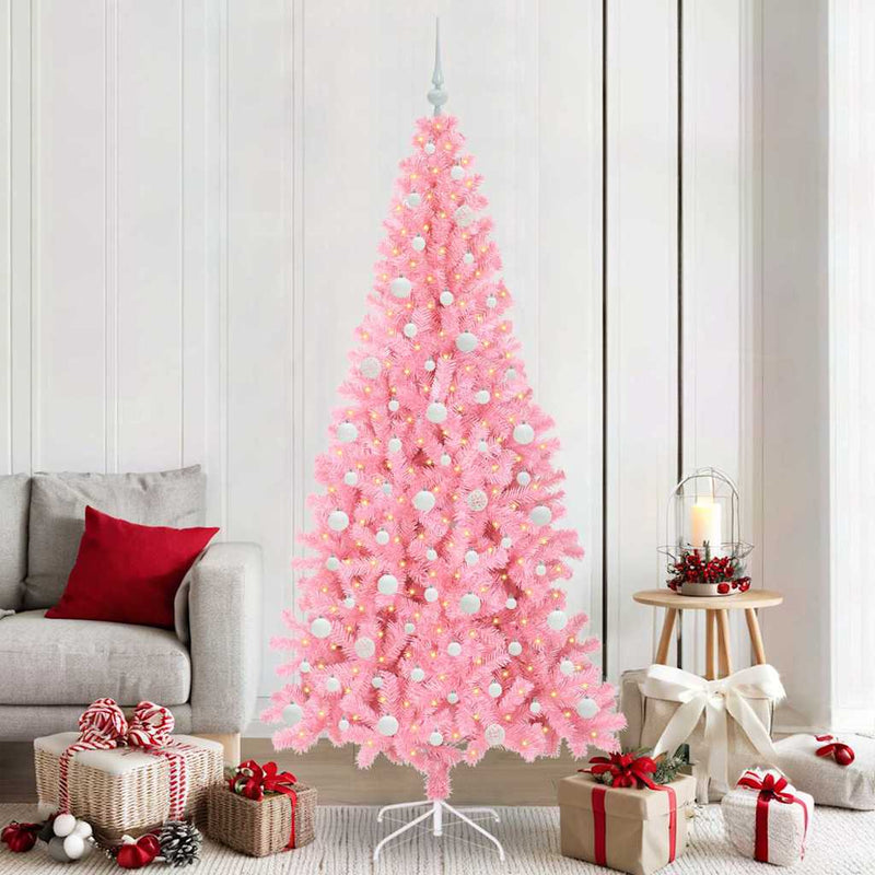 Load image into Gallery viewer, Vidaxl kerstboom met 300 led met standaard roze 210 cm pvc

