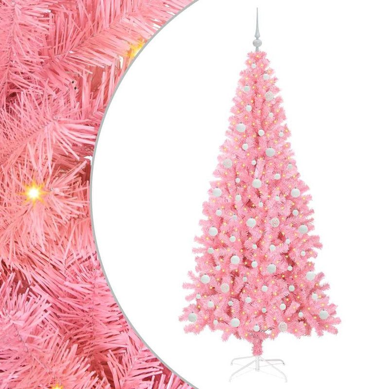 Load image into Gallery viewer, Vidaxl kerstboom met 300 led met standaard roze 210 cm pvc
