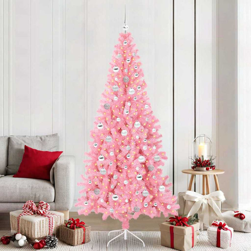 Load image into Gallery viewer, Vidaxl kerstboom met 300 led met standaard roze 210 cm pvc
