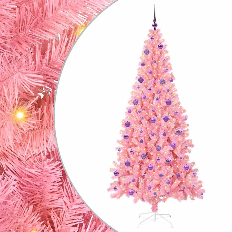Load image into Gallery viewer, Vidaxl kerstboom met 300 led met standaard roze 210 cm pvc
