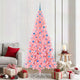 Vidaxl kerstboom met 300 led met standaard roze 210 cm pvc
