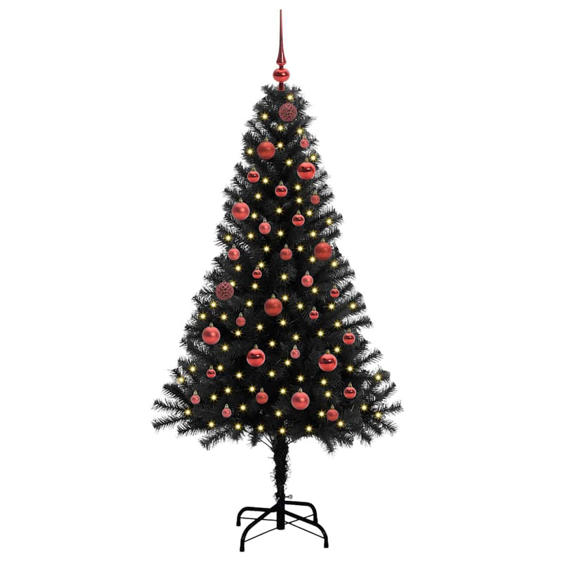 Load image into Gallery viewer, Vidaxl kerstboom met 150 led met standaard zwart 150 cm pvc
