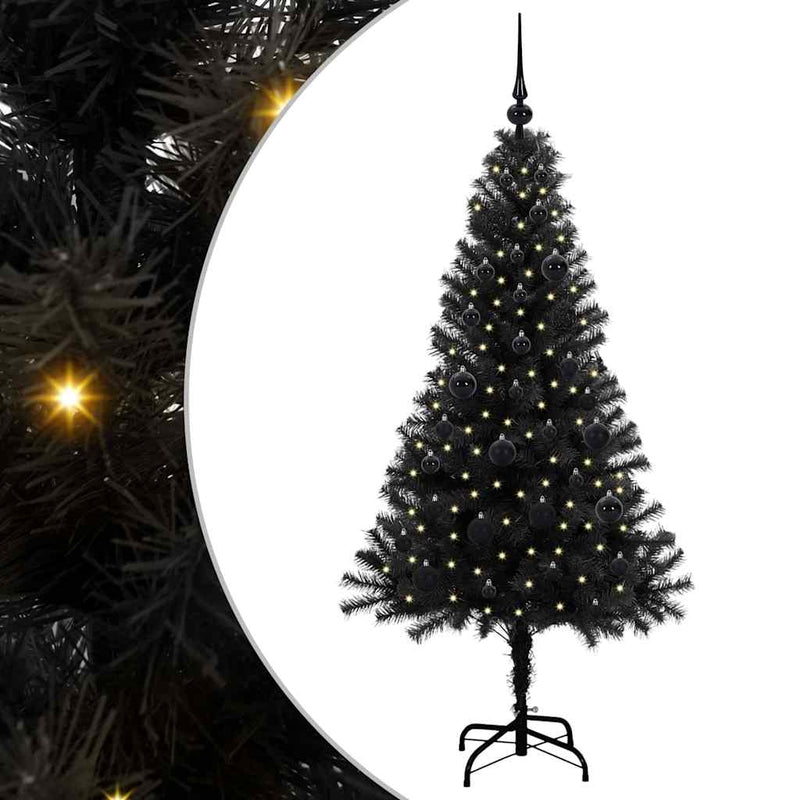 Load image into Gallery viewer, Vidaxl kerstboom met 150 led met standaard zwart 150 cm pvc
