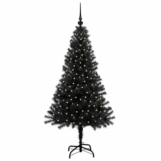 Vidaxl kerstboom met 150 led met standaard zwart 150 cm pvc