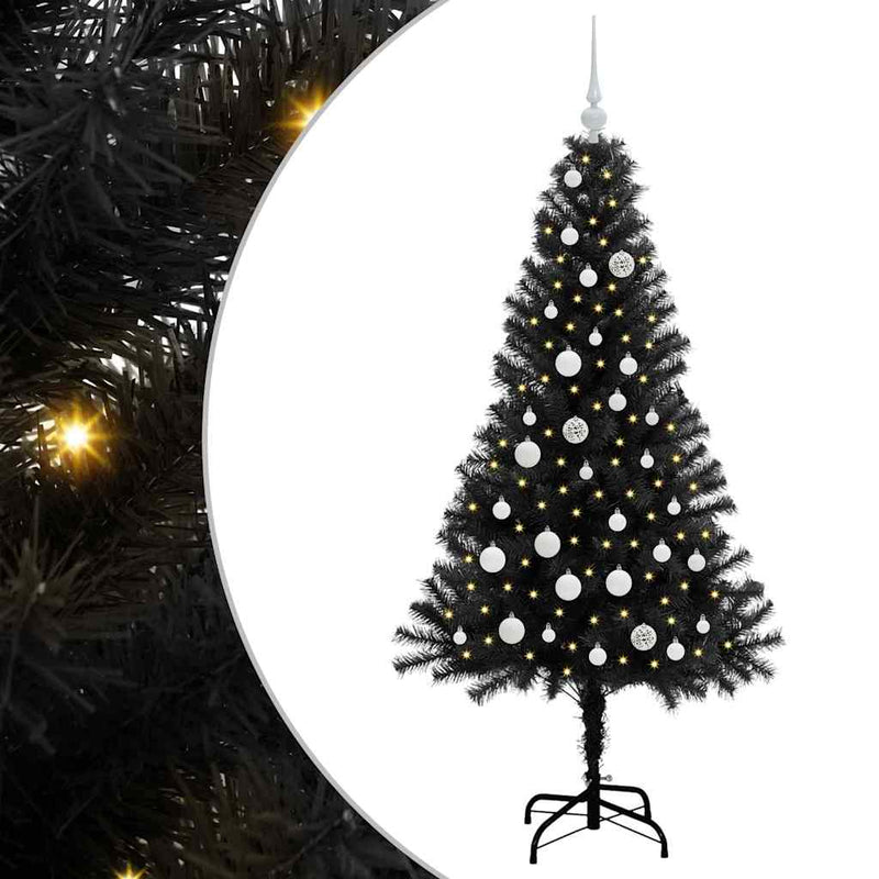 Load image into Gallery viewer, Vidaxl kerstboom met 150 led met standaard zwart 150 cm pvc
