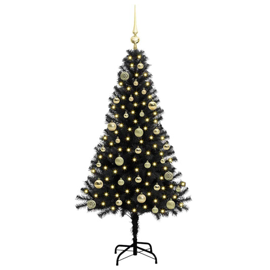 Vidaxl kerstboom met 150 led met standaard zwart 150 cm pvc