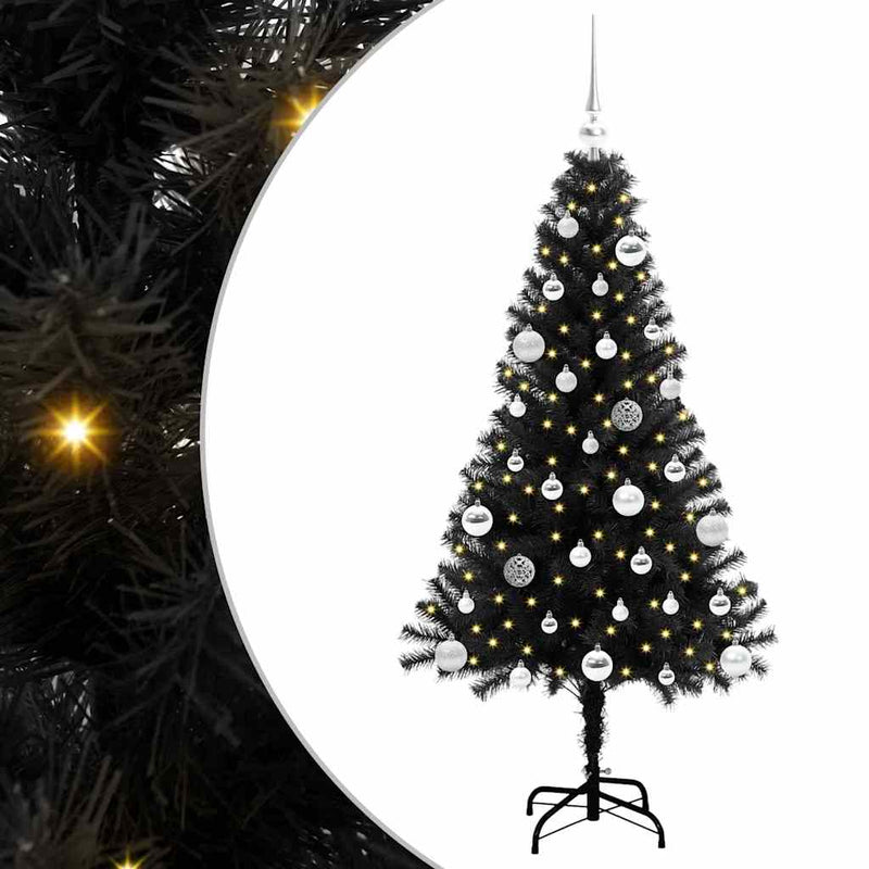 Load image into Gallery viewer, Vidaxl kerstboom met 150 led met standaard zwart 150 cm pvc
