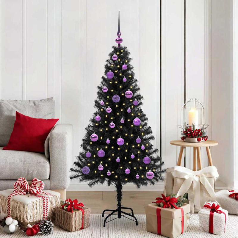 Load image into Gallery viewer, Vidaxl kerstboom met 150 led met standaard zwart 150 cm pvc
