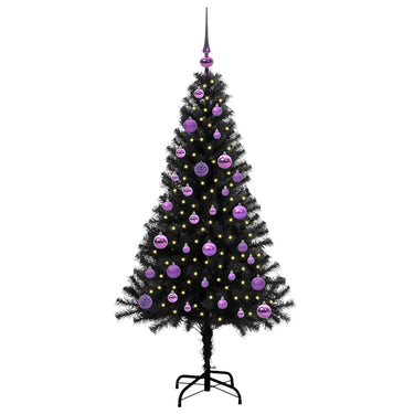 Vidaxl kerstboom met 150 led met standaard zwart 150 cm pvc