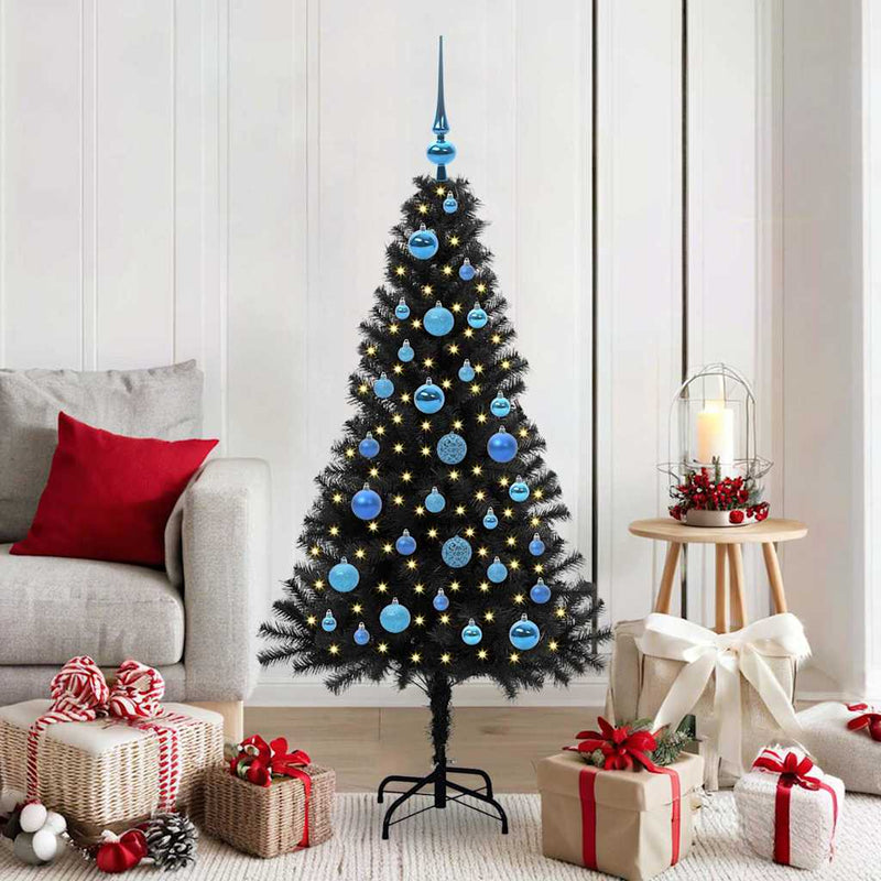 Load image into Gallery viewer, Vidaxl kerstboom met 150 led met standaard zwart 150 cm pvc

