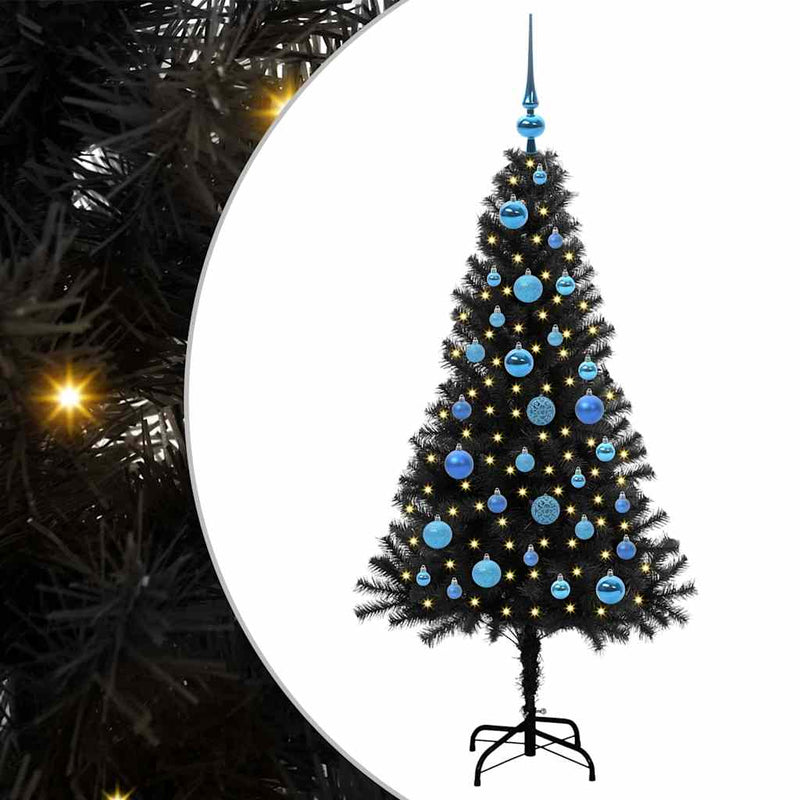 Load image into Gallery viewer, Vidaxl kerstboom met 150 led met standaard zwart 150 cm pvc
