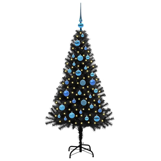 Vidaxl kerstboom met 150 led met standaard zwart 150 cm pvc