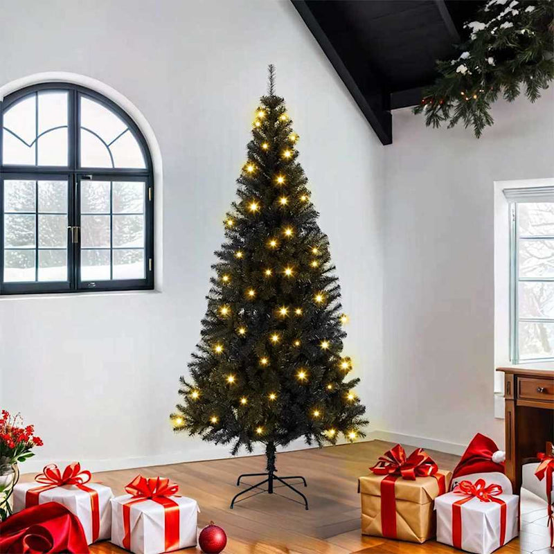 Load image into Gallery viewer, Vidaxl kerstboom met 300 led met standaard zwart 180 cm pvc
