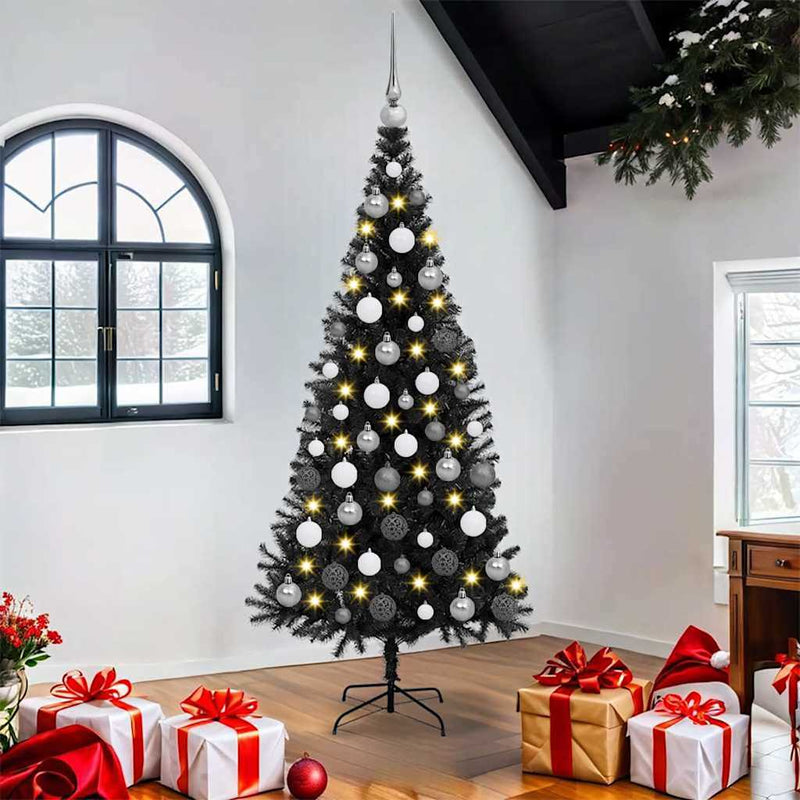 Load image into Gallery viewer, Vidaxl kerstboom met 300 led met standaard zwart 180 cm pvc
