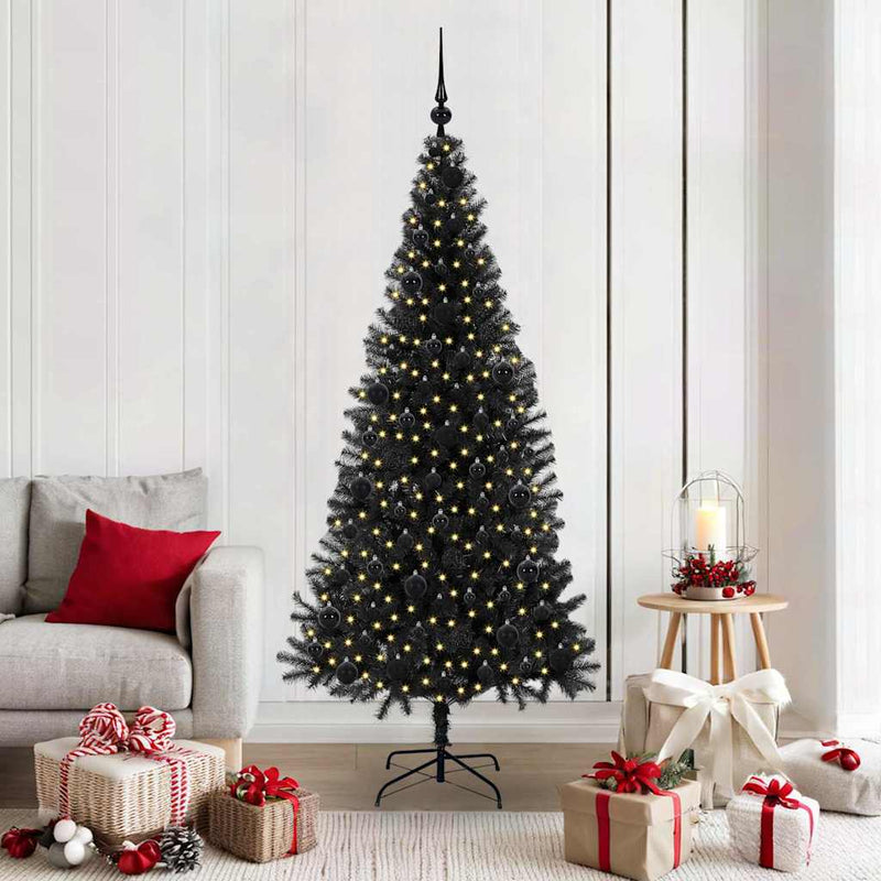 Load image into Gallery viewer, Vidaxl kerstboom met 300 led met standaard zwart 180 cm pvc
