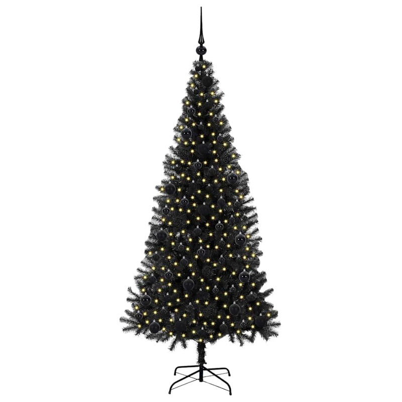 Load image into Gallery viewer, Vidaxl kerstboom met 300 led met standaard zwart 180 cm pvc
