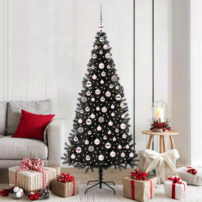 Load image into Gallery viewer, Vidaxl kerstboom met 300 led met standaard zwart 180 cm pvc

